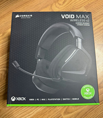 Corsair VOID MAX Wireless V2 Over-Ear Headset Boom Mic Bluetooth/2.4GHz Black