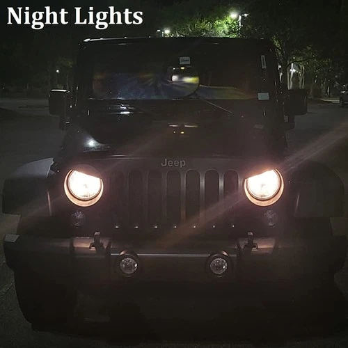 Accessories Headlight Bezels Cover Trim for 2007-17 Jeep JK Wrangler & Unlimited - Picture 12 of 12