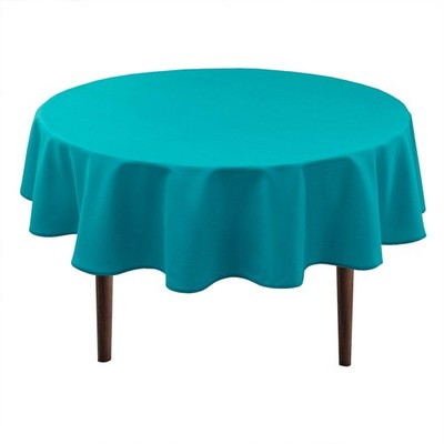 40 Inch Turquoise Round Tablecloth Waterproof Stain Resistant Polyester Fabric