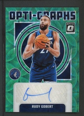 2024-25 RUDY GOBERT 23/25 AUTO PANINI DONRUSS OPTIC CHOICE GREEN OPTI GRAPHS