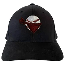 Vintage Yupoong Hat Quad City River Bandits Iowa Baseball S/M FLEXFIT Black