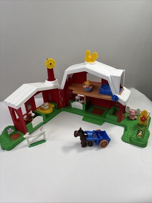 Vintage 1999 Fisher Price Barn Little People Animal Sounds Farm Set Works
