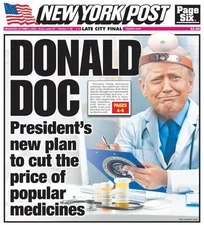 DONALD DOC TRUMP PLAN TO CUT PRESCRIPTION PRICES NY POST 10/1 2025