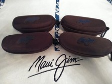 NEW MAUI JIM LARGE Zippered Semi Hard Brown Sport SUNGLASSES CASE Lot Of 4
