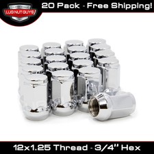 20 Chrome Bulge Acorn Lug Nuts 12x1.25 Cone Seat Wheel Nut Fits Nissan