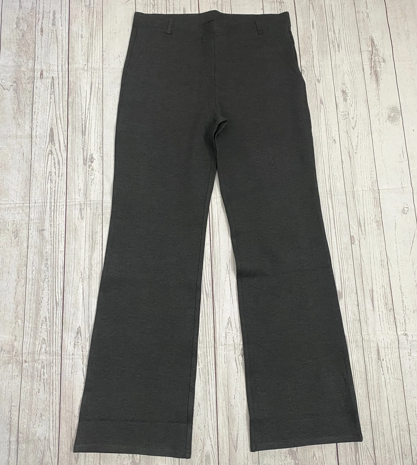 Quince Womens Charcoal Gray Ponte Pants Size XL Tall Pull on Flare Leg NEW