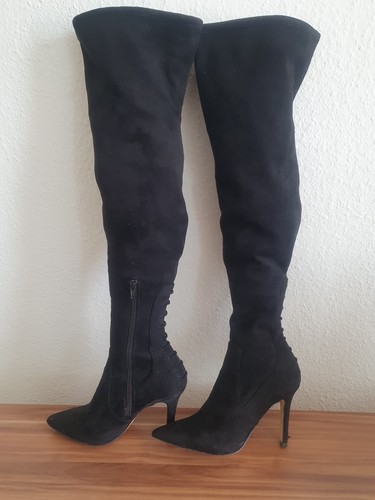 Wildleder Overknees Gr 36 Schwarz Aldo - Bild 3 von 6