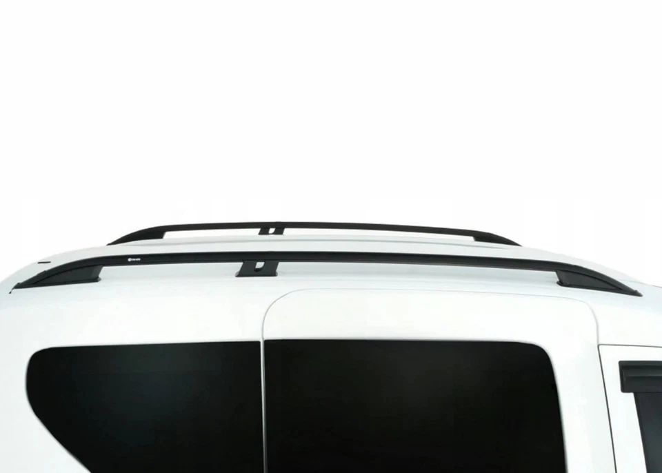 Nuevo Ford Courier 2024-2025 negro aluminio techo rieles laterales y barras transversales 4 piezas Foto 2 de 4