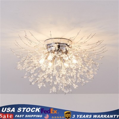 Modern Crystal Ceiling Light Firework Chandelier Bedroom Pendant Lamp Fixture