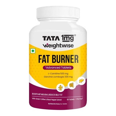 Tata 1mg Weightwise Fatburner 60 Veg Tabletten L-Carnitin Garcinia Abnehmen