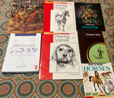 How to Draw Paint Animals Art Instruction Books Lot Of 7 Dogs Horses