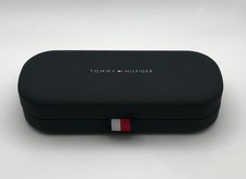 New Authentic Tommy Hilfiger Medium Case Sun Eyeglasses Case  Cleaning Cloth Bl