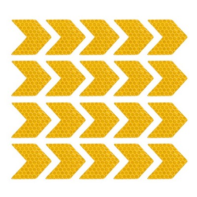 20 Pieces Reflective Stickers, Universal Arrow Shape for Car PET Yellow