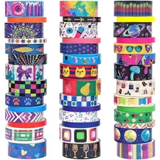 42 Rolls Washi Tape Set,Craft Tape and Planner Stickers for Scrapbooking Supplie