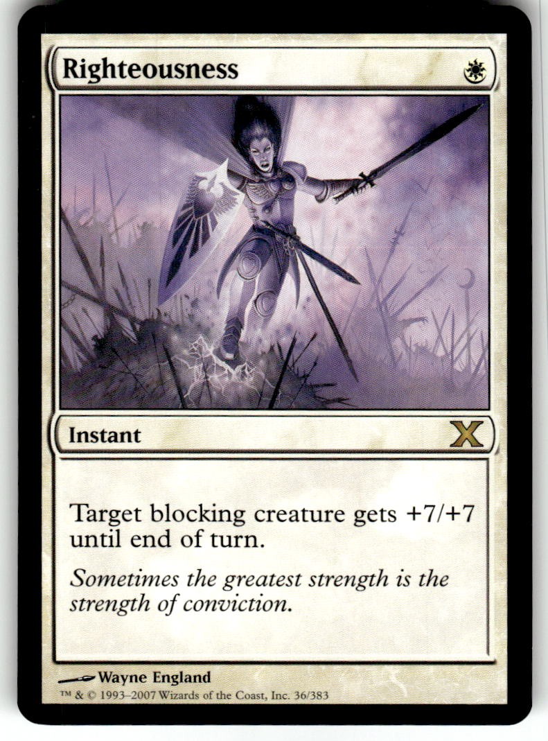 Righteousness 36 Rare 10th Edition Magic: The Gathering Near Mint