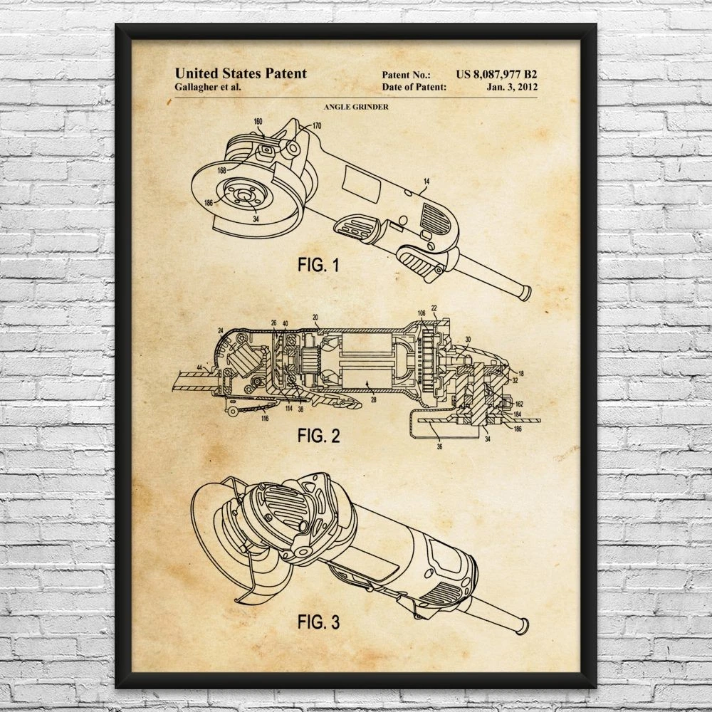 Angle Grinder Patent Wall Art: Construction Worker, Contractor Gift, Welder Gift
Opens in a new wind