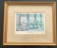 Charleston The Old Market Ed Emerson 1981 Print Watercolor signed, Framed SC art