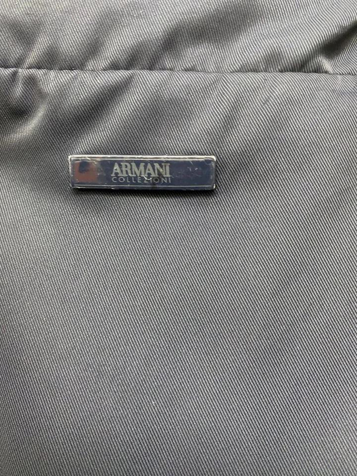 Armani Collezioni Navy Blue Water Repellent Zip Up With Pockets Coat Size L PT - Image 3 of 4