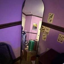 Black Arched Full-Length Framed Mirror 50 x 3...