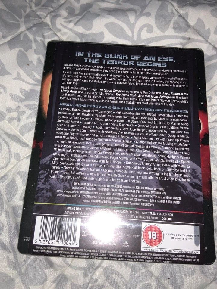 LIFEFORCE Blu-Ray. Steelbook. New in shrinkwrap. [UK / PAL release; Arrow] Foto 2 de 2