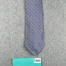 Vintage Polo Ralph Lauren Neck Tie Silk Blue Circle Geometric Made IN USA