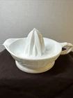 Vintage Depression Ribbed White Milk Glass Citrus Reamer Juicer Extractor 8”