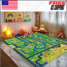 Car Rug Play Mat, Kids Carpet City Map for Classroom, Extra Large Thick 59X39.4"