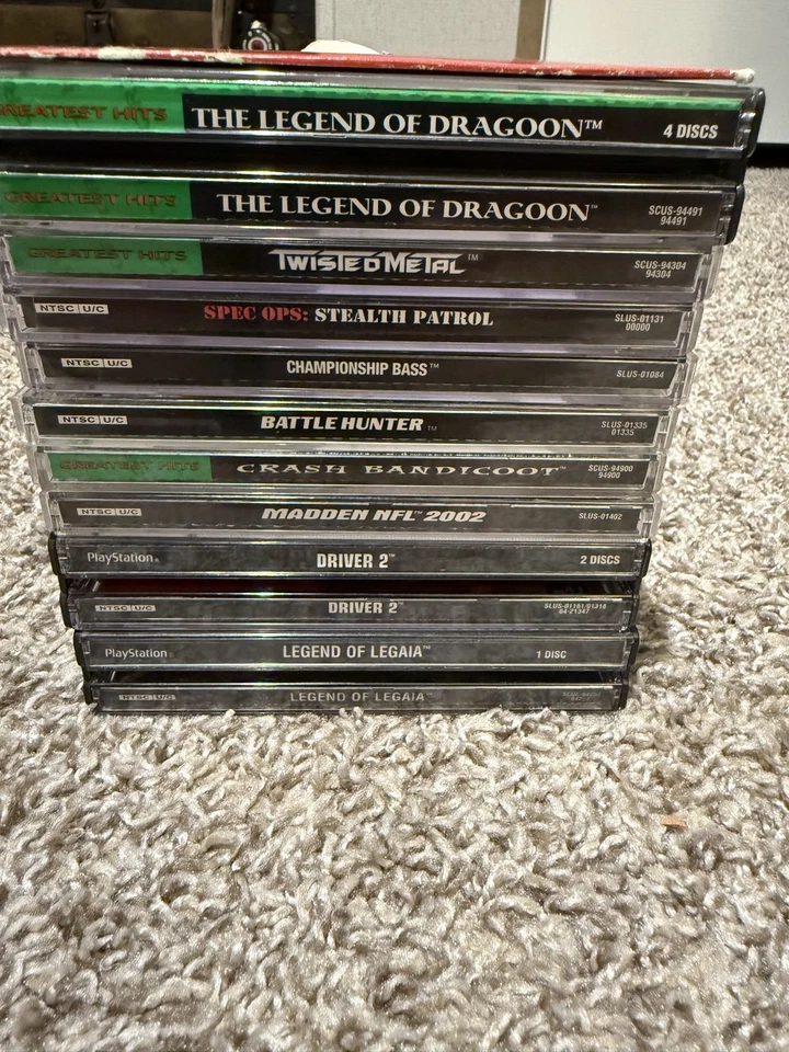 PS1 Game lot Legend of Legaia Dragoon Twisted Metal Crash Bandicoot Driver 2 - Image 2 of 4