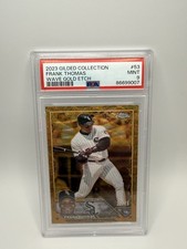 2023 Topps Chrome Gilded  Collection Frank Thomas Wave GOLD Etch /75 PSA-9