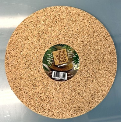 Plastec Eco 10'' Cork Mat designed to protect surfaces Made In USA