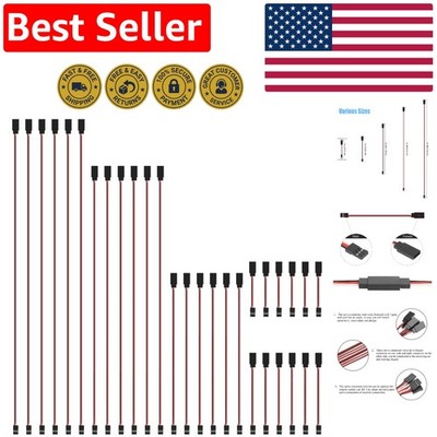 Versatile 30-Pack 3-Pin Male to Female Servo Cables - High Quality 22 AWG Wire