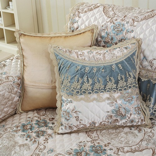 European Lace Linen Jacquard Sofa Covers 3/2 Seater L Shape Couch