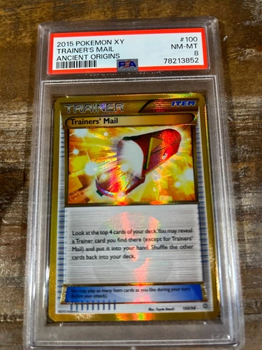 POKEMON 2015 XY Ancient Origins Trainer TRAINER'S MAIL #100 PSA 8 RARE