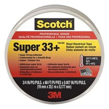 3M Scotch Super 33+ black tape 19mm x 0.177mm x 20m