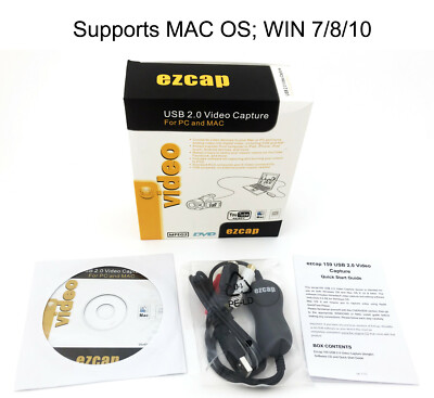 Authentic EzCap 159 Video Capture Converter YouTube Xbox Wii PS MAC & Win 7/8/10