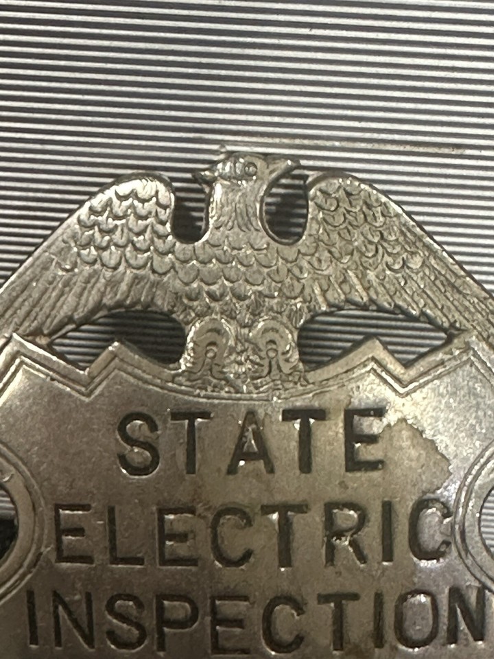 Obsolete Early State Electric Inspection Bureau Inc Badge eBay