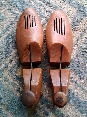 VINTAGE PAIR WOODEN SHOE FORMS (11-4)