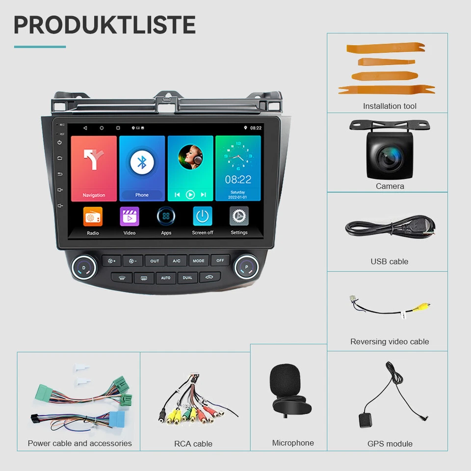 Für Honda Accord 2003-2007 Android 13 4G+64G Autoradio GPS NAVI WIFI 10.1 Inch - Bild 3 von 4