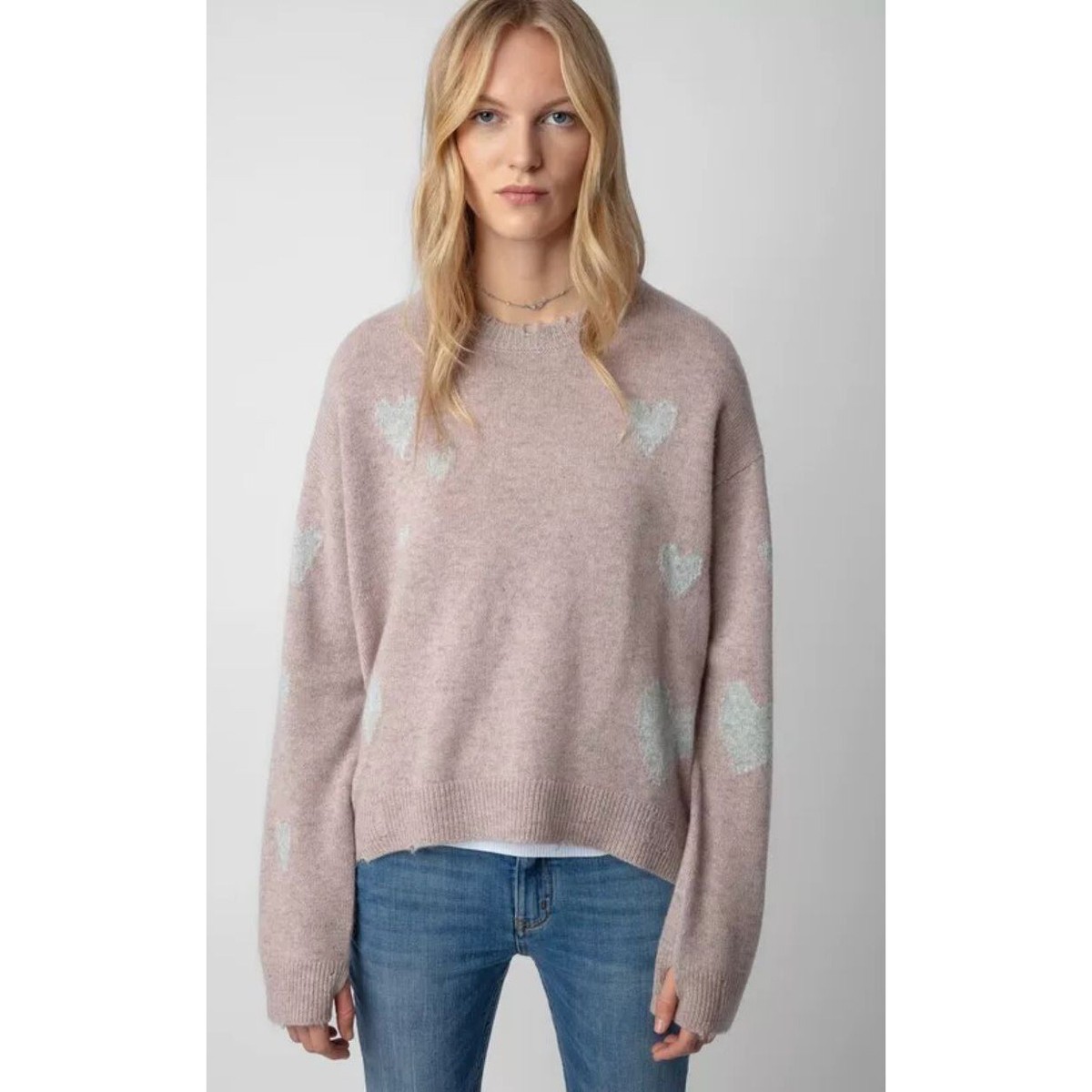 Liquid Modernity-l Heart 3種類 2023 Zadig & Voltaire Mirka Hearts Cadigan Sweater Jumper Jacket