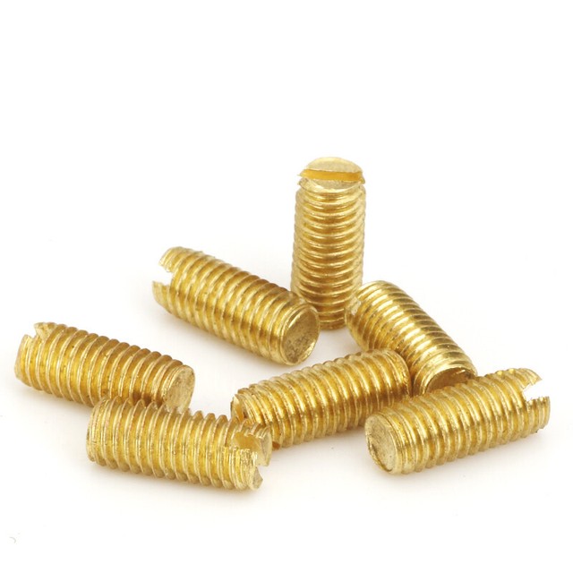 brass slotted screw bolt grub flat end slot set screws bolts grubs M3