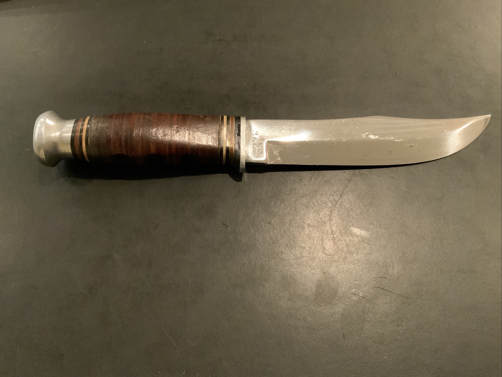 Kinfolks USA 368 Large Hunting Fixed Blade Knife Finger Grooves W