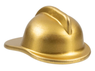 Lego 3834 Metallic Gold Minifigur, Kopfbedeckung Feuerwehrhelm