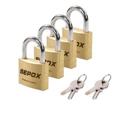 4 Pcs 30mm Solid Brass Padlock With Same 4 Keys Heavy Duty Compact Body 30mm 1