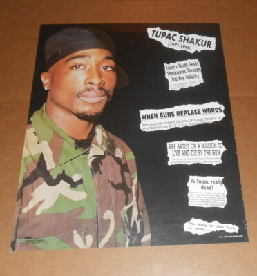 Tupac Shakur 2 Pac Poster 2001 Original 34x22 RARE RAP (camo) | eBay
