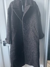 Paris Atelier & Other Stories Long Brown And Black Button Up Trench Coat 36