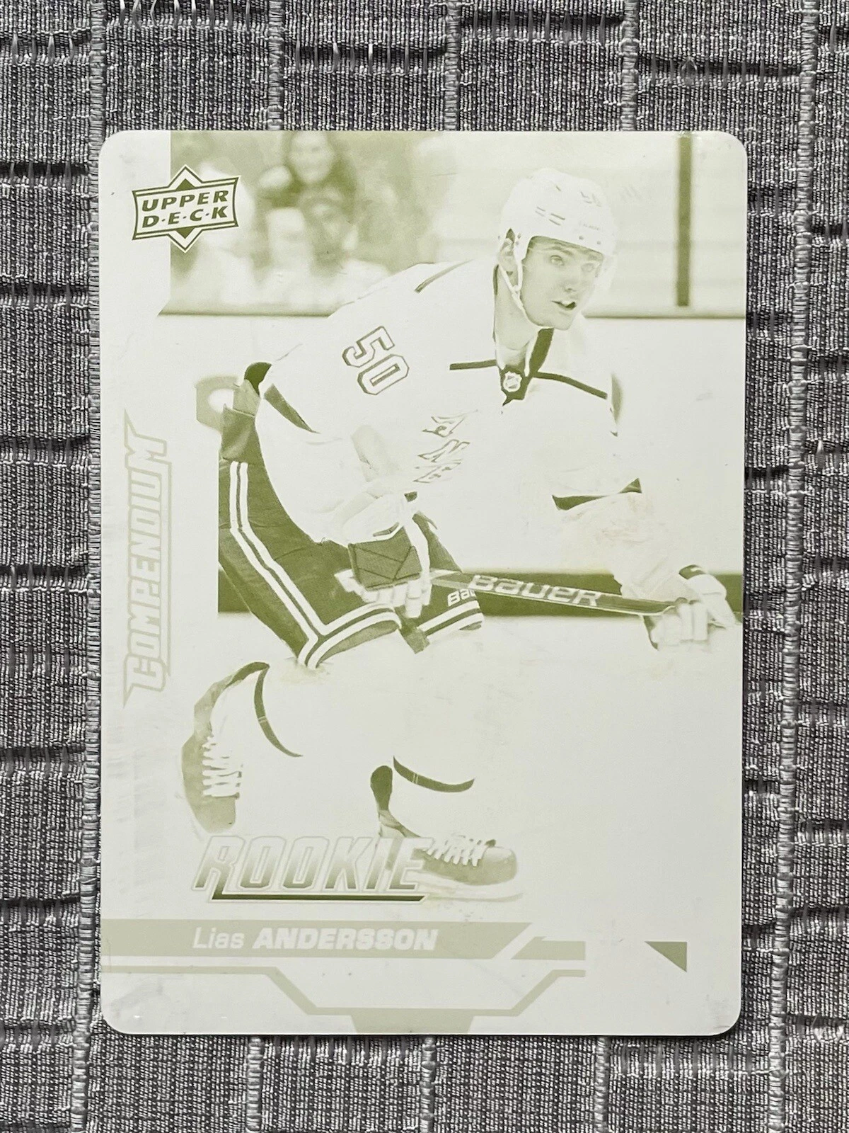 2018-19 Upper Deck Compendium Lias Andersson Printing Plate 1/1 RC Rookie