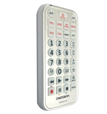 IG 8 in 1 QFX REM 115 Oversize Universal Remote Control for TV DVD Recorder Remo