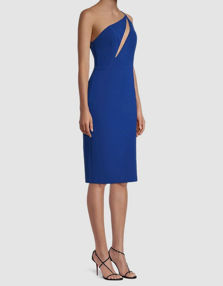 aiden blue dress $176 Aidan By Aidan Mattox Women's One Shoulder Dress Size 0 Mavi Women's Square Neck status::active Satin Charmeuse Size:Small