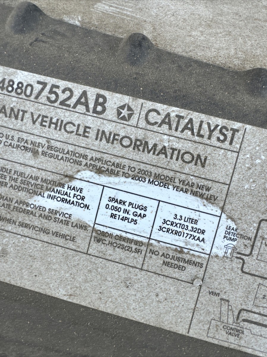 Engine 3.3L VIN 3 8th Digit Fits 02-03 CARAVAN 4167906 | eBay
