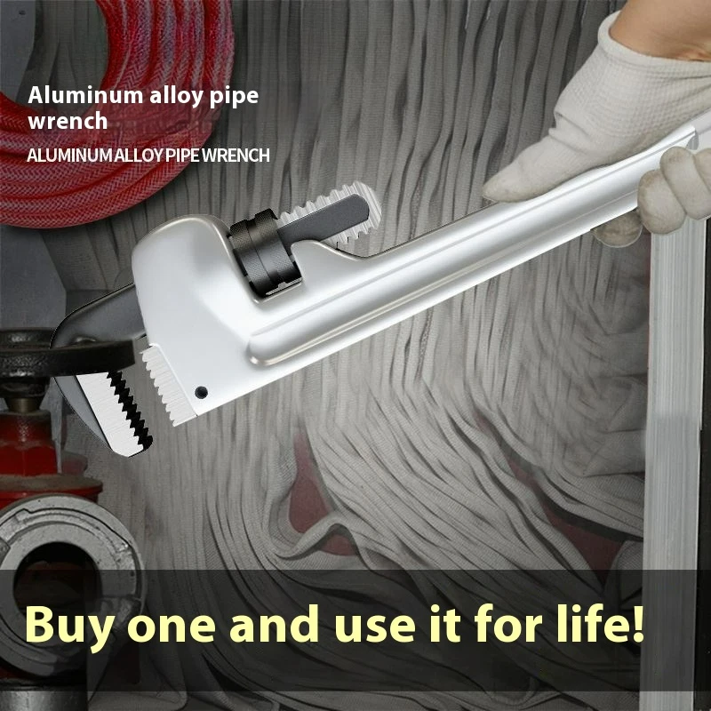 Aluminium Alloy Heavy Duty Pipe Wrench Water Pipe Pliers Spanner Universal - Image 3 of 4
